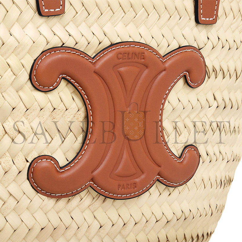 Ce1i*e teen Ce1i*e classic panier in palm leaves and calfskin 113832cgg.04lu (23*21*15cm)
